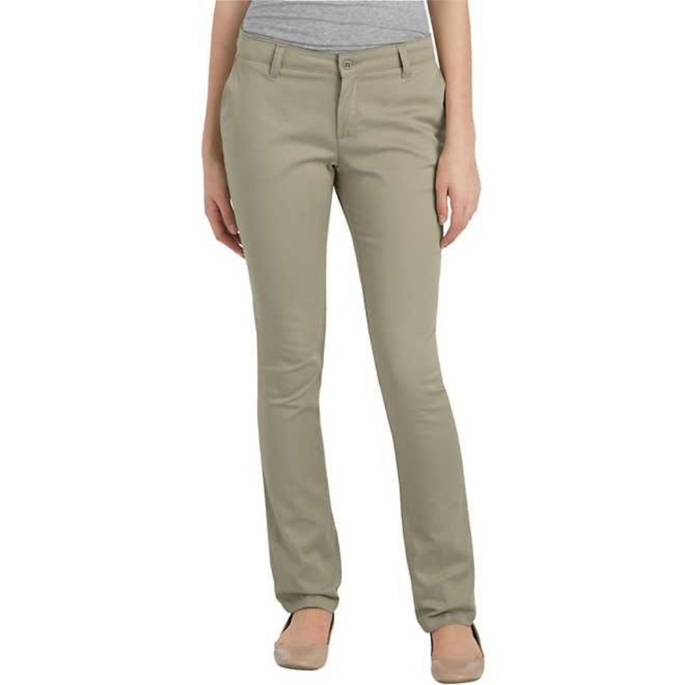 Dickies Girls' Slim Fit Straight Leg Stretch Pants